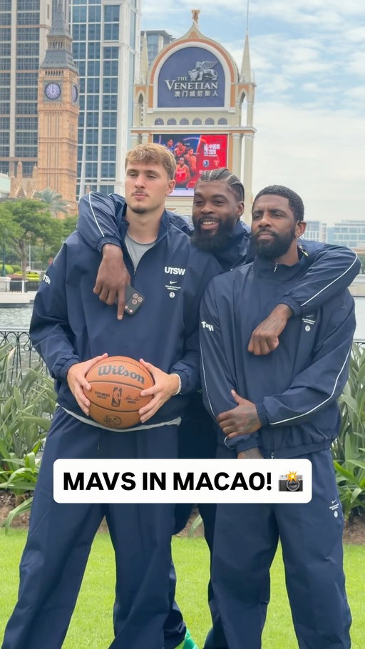 Behind-the-scenes of the Mavericks team photo in Macao! 👀📸 @dallasmavs face the Rockets for the 2026 NBA China Games on Oct. 9 and Oct. 11 👏