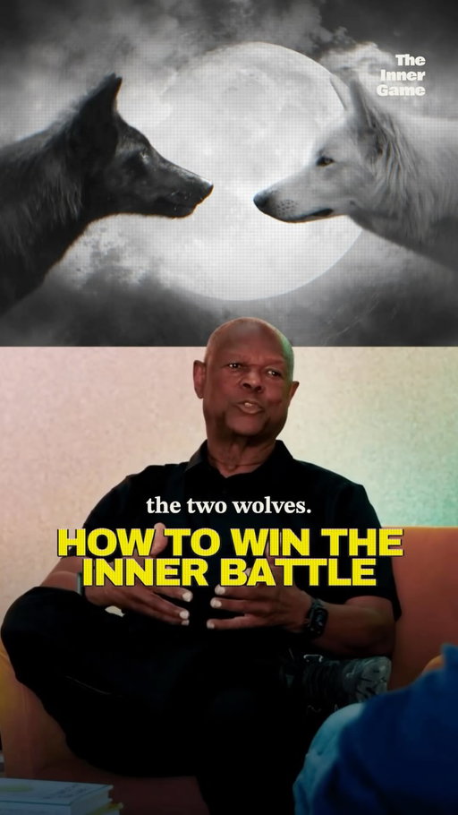 Comment “TABLE” and we’ll send you the full episode.

Two wolves. One of them is running your nervous system.

George Mumford tells the old parable. A grandfather says there’s a battle going on inside him between two wolves: one is fear, one is love. His grandson asks which one wins. “The one that I feed.”

Then George takes it down to the cell. Bruce Lipton, The Biology of Belief: a cell is either in survival mode or growth mode. It can’t be in both.

The fear wolf lives in survival mode. Your brain goes looking for danger, and nine out of ten thoughts turn negative.

So notice when you’re in survival mode. Then get yourself into growth mode.

The full round table with Bob Bowman, George Mumford and Brian Johnson is episode 1 of The Inner Game Podcast.