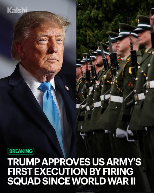 Trump approved the firing-squad execution of Nidal Hasan, convicted of killing 13 people in the 2009 Fort Hood shooting.

Traders give Trump an 17% chance of invoking the Insurrection Act before 2027.
