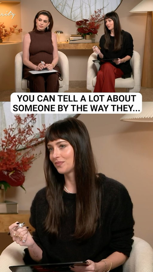 @dakotajohnson just knows @annehathaway. We sat down with the @verityfilm co-stars to discuss honesty, lies, and more for a game of Unwritten Rules. Watch the full video at the link in our bio.