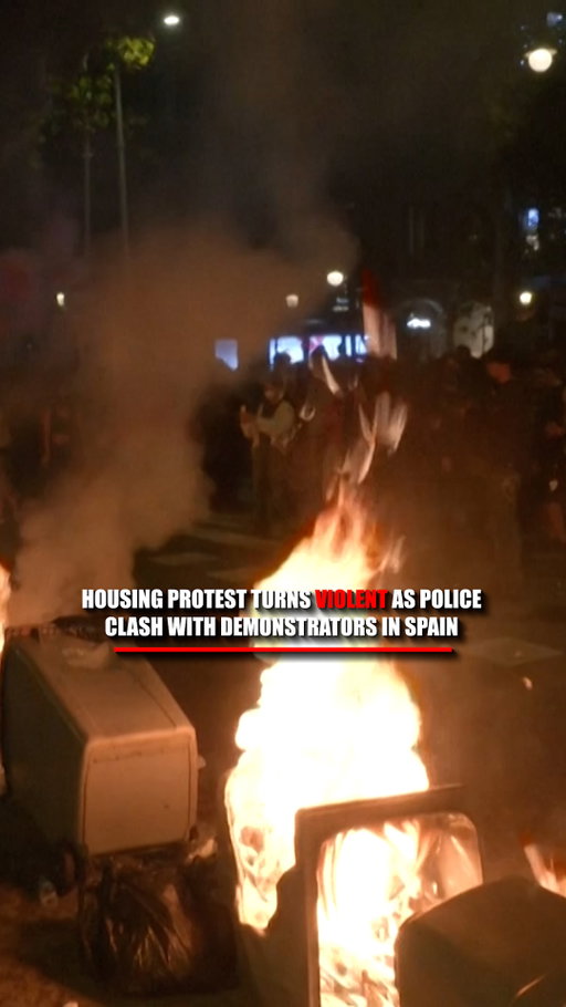 WATCH: Clashes erupted in central Barcelona after a mass protest over Spain's housing crisis spilled into confrontation with police.

Officers blocked demonstrators from advancing toward the Barcelona Stock Exchange after the march officially ended, and tensions quickly escalated.

Some protesters threw objects at police, who responded with force as confrontations spread through the city center.

The clashes continued for several hours as security forces maintained a heavy presence in the area.