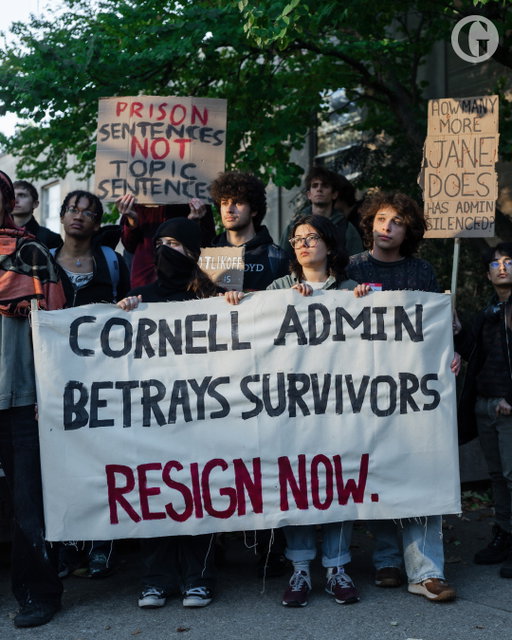 Mass protests erupted at Cornell University this week, with students criticizing officials’ handling of gang-rape allegations and demanding the university president’s resignation. ⁠
⁠
Thousands of students and faculty gathered for a demonstration, sparked by the high-profile case of a former student known as Jane Doe, who said in a recent lawsuit that she was plied with drugs and raped at a fraternity house in 2024.⁠
⁠
The demonstration took place after some students had smashed a glass door at the entrance of Day Hall, a building that houses the president’s office, and painted messages on the facade. In red, they read: “SMASH THE PATRIARCHY” and “AT CORNELL RAPISTS ARE PROTECTED PROTESTORS ARE EXPELLED”.⁠
⁠
Kyle Kimball, a Cornell spokesperson, condemned the vandalism in a statement on Monday and said the school "will address it in accordance with University policy and applicable law". The student activists defended their actions in a manifesto, writing, “We reject the dogma that would condemn our actions this morning as violent while excusing rape."⁠
⁠
The demonstrations escalated as Cornell faces widespread backlash for its handling of Jane Doe’s case, with critics saying the university had been too lenient with the accused men and had failed the victim. The case has prompted international outrage and intense scrutiny of college fraternities and sexual violence on US campuses.⁠
⁠
Swipe to see photos from the protest and follow the link in bio to read more.
