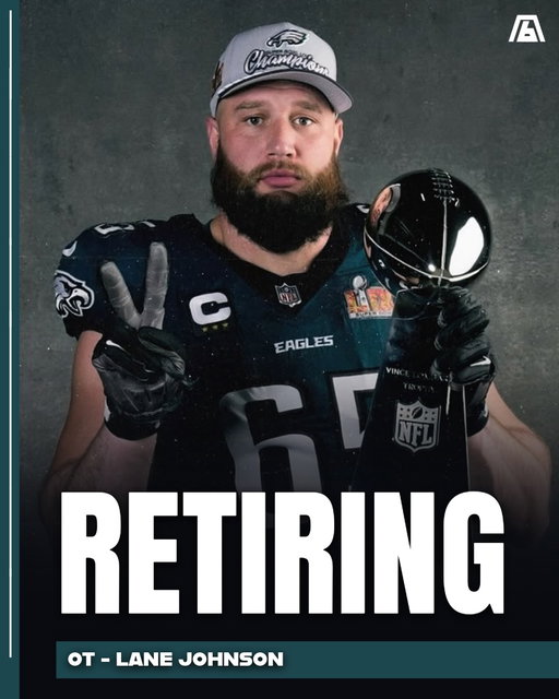 Lane Johnson is calling it a career in the middle of his 14th season with the #Eagles. The former fourth overall pick walks away with six Pro Bowls and a starting role on both Super Bowl winners in franchise history. He said back in August that family was pulling him toward the exit.