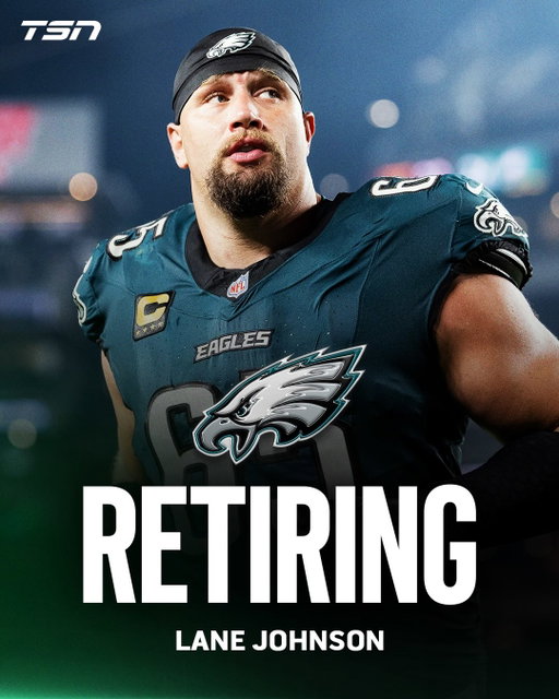 Eagles’ All-Pro OT Lane Johnson is calling it a career after 14 NFL seasons.

The two-time Super Bowl winner and six-time Pro Bowler appeared in the team’s first three games in 2026, but did not play in the Eagles’ loss to the Rams on Sunday. According to the team, Johnson was unavailable due to a personal matter.

(H/T @lanejohnson65)