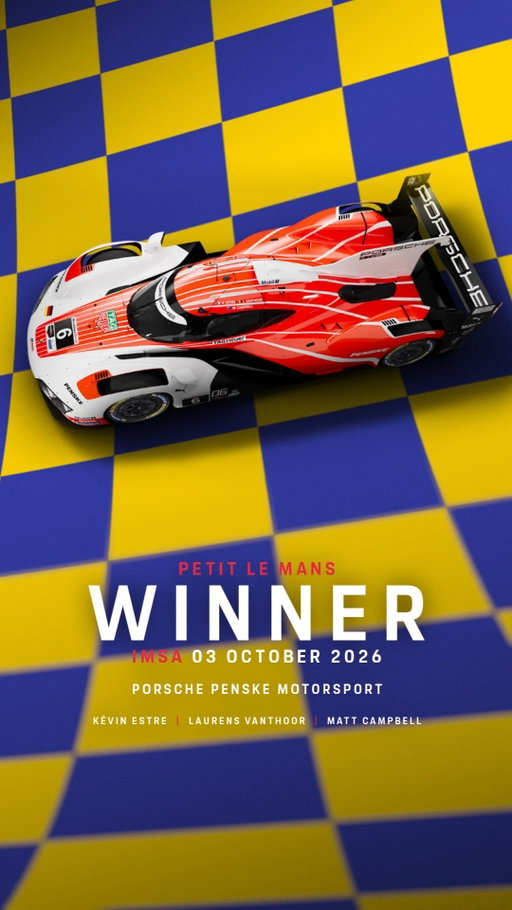 Ten hours. 935 miles. And one unforgettable finish.​

Congratulations to the No. 6 Porsche 963 on taking the overall win at Petit Le Mans and to Porsche Penske Motorsport for becoming the first team to win the endurance classics at Daytona, Sebring and Road Atlanta in the same season.

Download the win poster at the link in our bio.