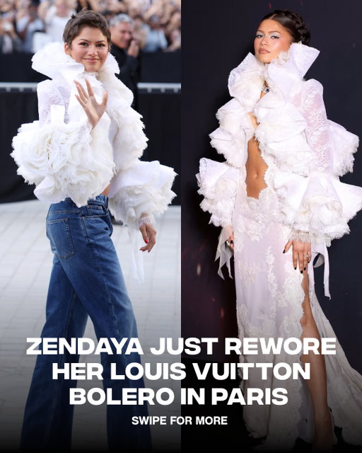 Zendaya brought one of her best "The Odyssey" looks back to Paris 🤍
ㅤ
For the Louis Vuitton Spring/Summer 2027 show, she rewore the custom ivory lace bolero Nicolas Ghesquière made for her July premiere look.
ㅤ
📸: Getty