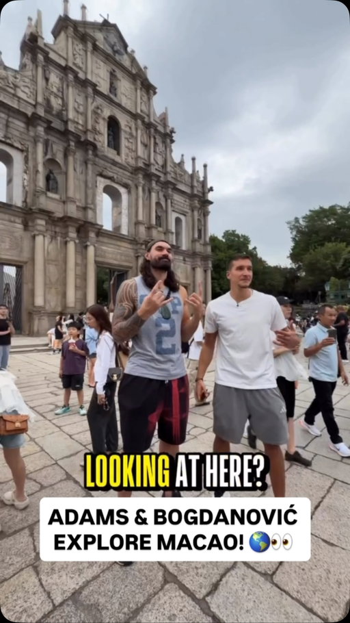 Two men from New Zealand and Serbia explore Macao 🌎👀🇲🇴 Follow along on @stevenadams and @bogdanbogdanovic’s adventure ahead of the NBA China Games!