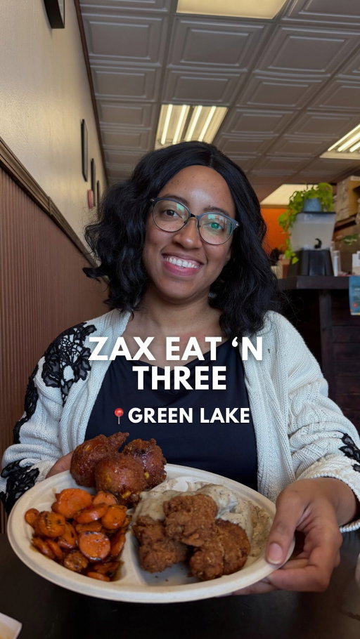 Save this video for the next time you’re craving southern food and sweet tea in Seattle!

@zaxeatn3 in Green Lake is serving up southern-style meat and three for under $20 (meaning each plate comes with a meat with three sides), icebox cakes for $6, and sweet tea for $3. Plus, there’s Alabama white sauce made from scratch. 

Here are some foods you can order at Zax Eat ‘n Three:

🍗 Meats: Smoked half chicken, Gojuchang pork shoulder, smoked meatloaf. I also had their chicken fried steak fingers as a weekend special - so good!

🍛 Sides: Charred maple glazed carrots, braised rosemary white beans, hot honey cornbread fritters, miso honey butter green beans, and more!

I’ve eaten here a couple of times and have enjoyed my meals. Portions are generous - you’ll likely have leftovers. The food is hot, seasoned, fresh, and clearly made with love. 

The owners are so sweet and do a lot to give back to the community. It’s been a pleasure getting to chat with Kali!

📍Zax Eat ‘n Three - 7815 Aurora Ave N, Seattle, WA

💵 Price range: $18.95 for a meat & three sides plate, $15.95 for a meat & two sides plate. $6 icebox cakes. Additional and separate sides are $5. This is one of the most affordable meal deals in Seattle, especially for the portions!

Have you been to @zaxeatn3? Tell me in the comments. Follow along for more Seattle restaurant recommendations, including southern food!
…
…
#seattlerestaurant #southernfood #seattlefoodblogger #seattlefoodie #seattleeats 
where to eat in Seattle, affordable food in Seattle, where to find southern food in Seattle, southern restaurants in Seattle, Green Lake, meat and three, southern cooking, Seattle restaurant recommendations, Seattle food blogger