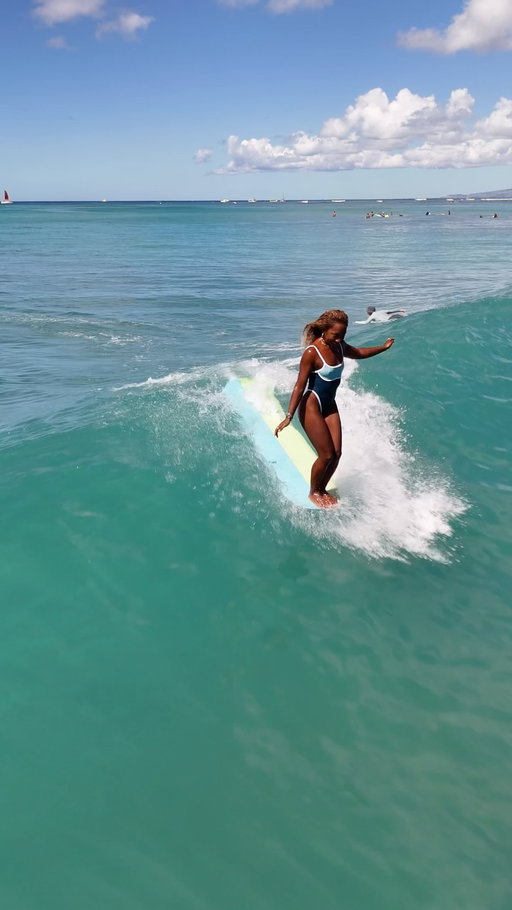 Back Home in my Happy Place 💙💙🩵 @muiiswim 
.
.
🎥: @skycontrolproductions 
Riding 9’4 Double Scoop @skindog_surfboards 
.
.
#surfergirlstyle #waikikibeach #hawaiinei #surfvideo #representation