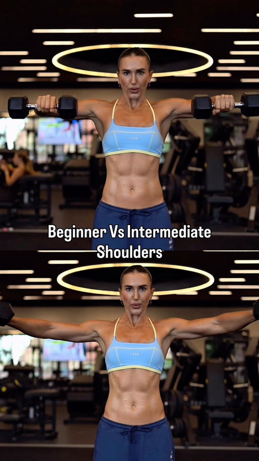 Beginner Vs Intermediate Shoulder Workout 💪🏼 

Beginner:
1) Bent Arm Lateral Raises x 8-12 reps 
2) Single DB Frontal Raises x 10-12 reps
3) Bent Over Reverse Flys x 12-15 reps
4) Single DB Press x 8-10 reps 

Intermediate:
1) Lateral Raises x 6-10 reps 
2) Underhand Grip Frontal Raises x 12-15 reps 
3) Behind the Back Raises x 8-12 reps 
4) Arnold Press x 6-8 reps 

Aim for 2-3 sets of each exercise with 90-120 seconds rest in between exercises 💪🏼

More workout alternatives on my App @growgirlapp 😮‍💨

#shoulders #shoulderworkout #weighttrainingforwomen #strengthtrainingforwomen #upperbody