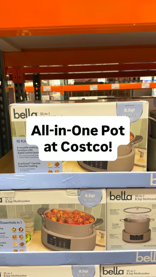 1 pot, 10 ways!!! 🥘 The @bellakitchen MULTI XL Multicooker can replace your pots, pans, slow cooker, steamer, rice cooker and more! It can go from the counter to the oven to the table. Less dishes and easy to clean 🙌

#bellapartner #costco #costcofinds #kitchenhacks