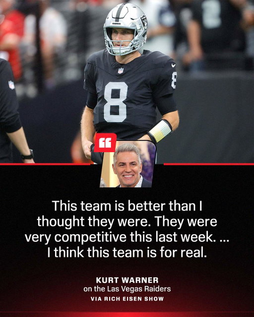 Kurt Warner speaks on the Raiders' 3-1 start 🏈