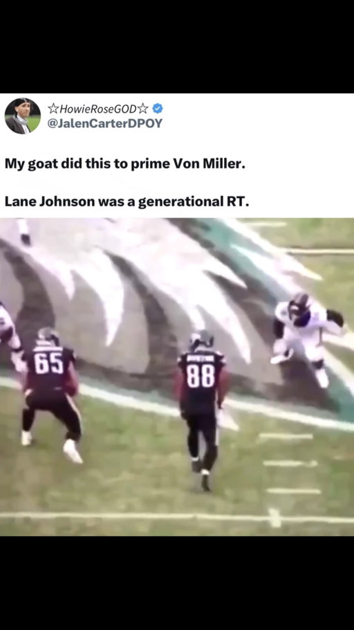 Lane Johnson was a GENERATIONAL player 🐐

Johnson retired after 14 seasons with the Eagles. The No. 4 overall pick in the 2013 NFL Draft finished with 171 regular-season games and starts, six Pro Bowls, five AP All-Pro selections and two Super Bowl championships.

Johnson was one of the NFL’s premier right tackles throughout his career. He helped block for two NFL rushing champions, LeSean McCoy in 2013 and Saquon Barkley in 2024, and finished with a 93.3 career PFF grade.

He will be missed. 💯

(@nfl)