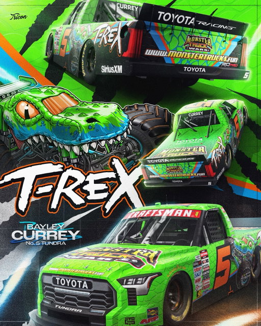 Back for another shot 🙌

@bayleycurrey05 returns at Charlotte, teaming up with @MonsterTruckWars and T-Rex! 🦖

Diecast pre-orders link in our story.