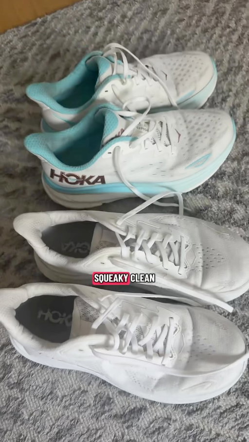 Easiest way to clean your white sneakers!! 🧼🫧