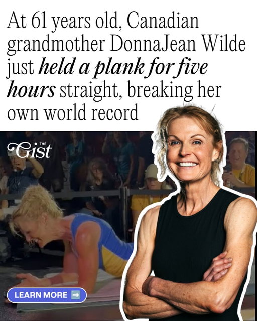 SHE IS STRONG. 🔥⁣
⁣
At 61, Canadian grandmother DonnaJean Wilde just broke her own record for the longest female abdominal plank, and her strength routine includes hundreds of push-ups and dead hangs. 💪⁣
⁣
Proof that it’s never too late to get stronger. 💗⁣
⁣
#worldrecord #womeninsports #womenssports