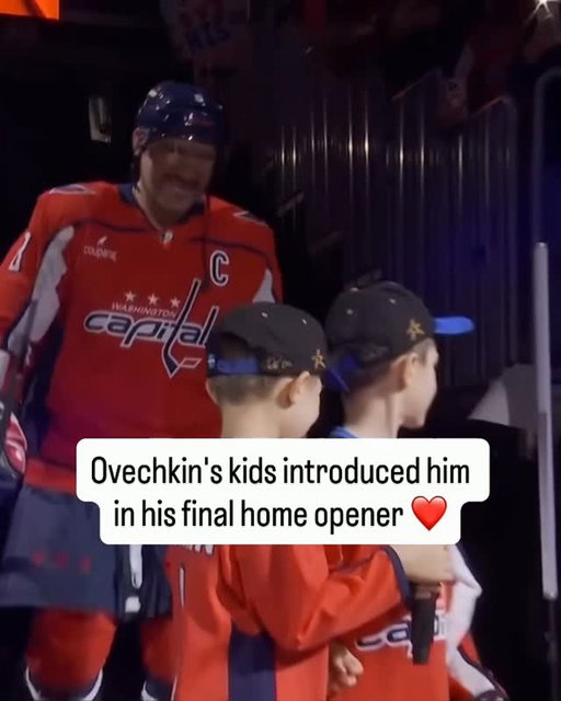 What a moment for Alex Ovechkin, his family and all Caps fans in attendance ahead of his final season in the NHL 🥹