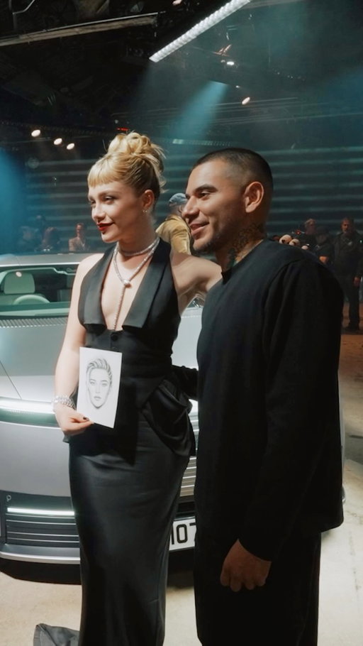 I had a great talk with @FlorencePugh about her early look at the new Jaguar Type 01. With its bold design and powerful all-electric performance, it’s exciting to see the next chapter for @Jaguar. As an artist, I really appreciate the thought and creativity that went into its design. #ad
