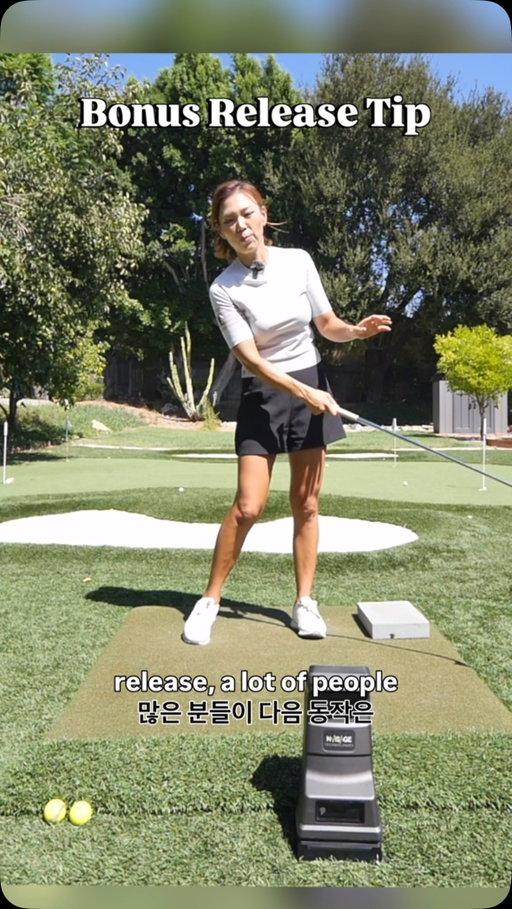 Can’t finish the swing?

What actually happens after release?
• Toe to the sky 👆
• Re-hinge the wrists 🔄
• Hands above ears 👂
• Shaft parallel to target 🎯

Master the 3/4 position, and speed will do get you into near-perfect pro finish!
Send this to a friend who needs a cleaner finish! ✈️

Watch the full YouTube lesson 🔗 
https://youtu.be/iyZT6v_mECs

피니시가 안 나와서 고민이신가요? 🏌️‍♂️💔
릴리스 이후, 어떻게 마무리 해야하는 걸까요?
• 토우는 하늘을 향해 👆
• 손목은 리힌지(다시 코킹) 🔄
• 손 위치는 귀보다 살짝 높이 👂
• 샤프트는 땅 & 타겟과 평행 🎯
이 3/4 피니시 자세만 완성하면, 스피드가 붙으면서 자연스럽게 프로 같은 피니시가 만들어집니다! 깔끔한 피니시가 필요한 골프 친구에게 공유해 보세요! ✈️
유튜브 풀버전 레슨 🔗
https://youtu.be/iyZT6v_mECs
#릴리스 #피니시 #release #finish #golftip