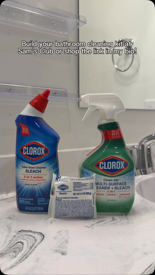 #AD #SamsPartner Nothing beats a full bathroom reset 🧼 

@samsclub , @clorox & @gladproducts make it easy to tackle the mess you see and the germs you don’t*, from surfaces to toilets and trash!

Build your complete bathroom cleaning kit at Sam’s Club or use the link in my bio to build yours today. 

*When used as directed