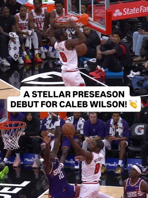 No. 4 overall pick @c.dubbb (team-high 15 PTS) turns up the heat in NBA preseason action in Chi-Town 🔥
