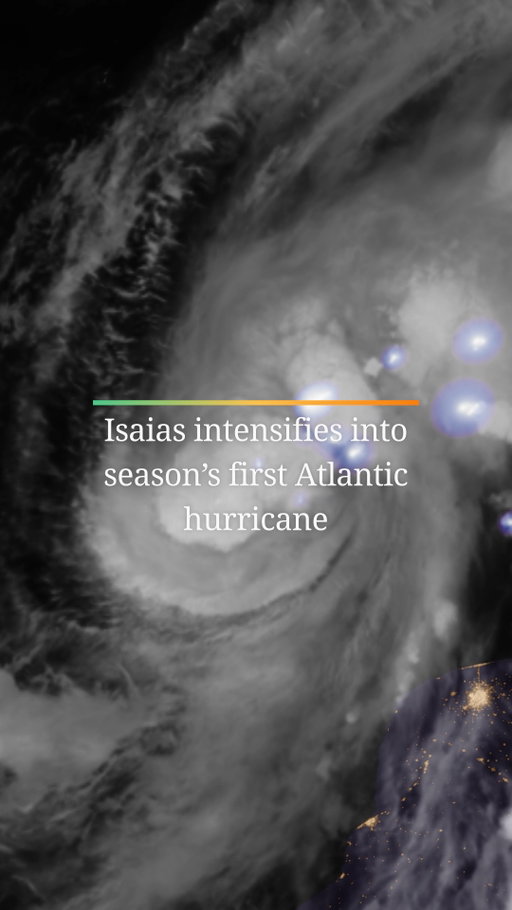 Flashes of lightning punctuate Isaias' swirling clouds as it strengthens into the first Atlantic hurricane of the season. The northern Gulf Coast is alert for dangerous storm surge, damaging winds and flooding rain ahead of an expected landfall late Friday or early Saturday.

Track it with our experts in the CNN Weather app at the link in bio.

🎥 : CIRA/CSU & NOAA