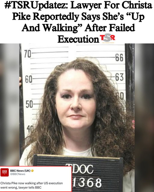 #TSRUpdatez: After the failed execution of Tennessee inmate, #ChristaPike, updates about her condition continue to roll in. In an interview with @bbcradio4, a member of her legal team reportedly said that she had gotten up to walk since being hospitalized. 
____________________________________
Lawyer Stephen Ferrell shared that although he hasn’t spoken to Pike directly, he learned that she was moving around her hospital room for the first time while still being mentally “foggy.”
____________________________________
He said, “She is up and walking for the first time today, but just around the room, not very far.” Pike is reportedly still experiencing the post-effects of the drug pentobarbital, which she was injected with during last week’s attempted execution. 
____________________________________
Ferrell told BBC that Pike is doing  “fairly well” and added, “What’s been described to me is that physically there’s quite a bit going on, that her arms are very injured and she’s not able to use them very much.” 
____________________________________
When it comes to her mental state, Ferrell said, “I think it’s kind of good and bad. Good that she is fairly with it, but she’s also somewhat foggy. She can lose her train of thought really easily and forgets where she’s going.” 
____________________________________
As previously reported, Pike was sentenced to death 30 years ago after she and her boyfriend at the time murdered Colleen Slemmer. Since the failed execution, a court ordered the state of Tennessee to preserve all evidence related to the attempted execution, which could possibly be used for a future lawsuit against the state. (📸: @apnews) ✍🏾: #TSRStaffJW