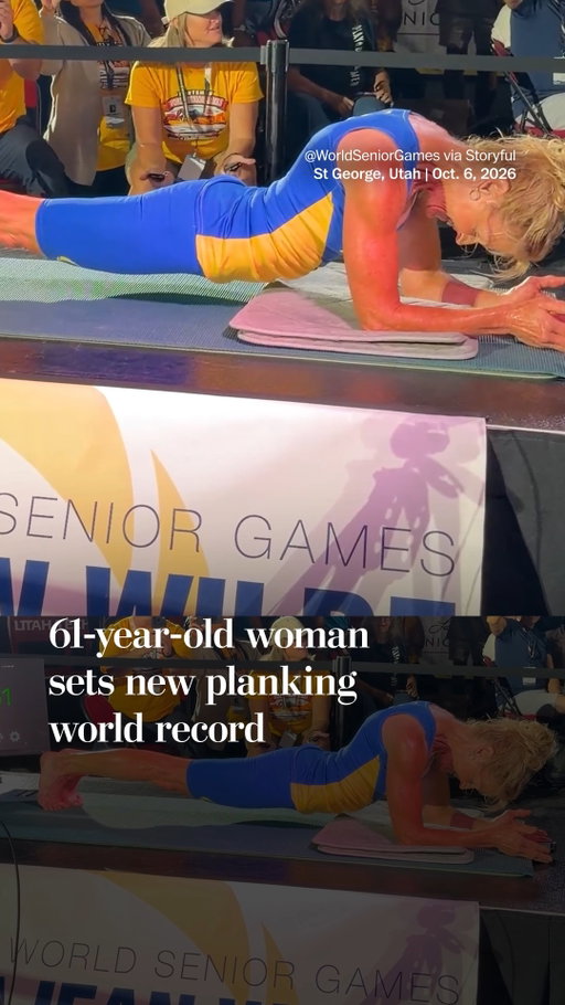 A 61-year-old Canadian woman set a new world record for the longest abdominal plank held by a woman during the World Senior Games in Utah.

DonnaJean Wilde began the challenge at 3:03 p.m., with judges rotating in hour-long shifts before she passed the five-hour mark.