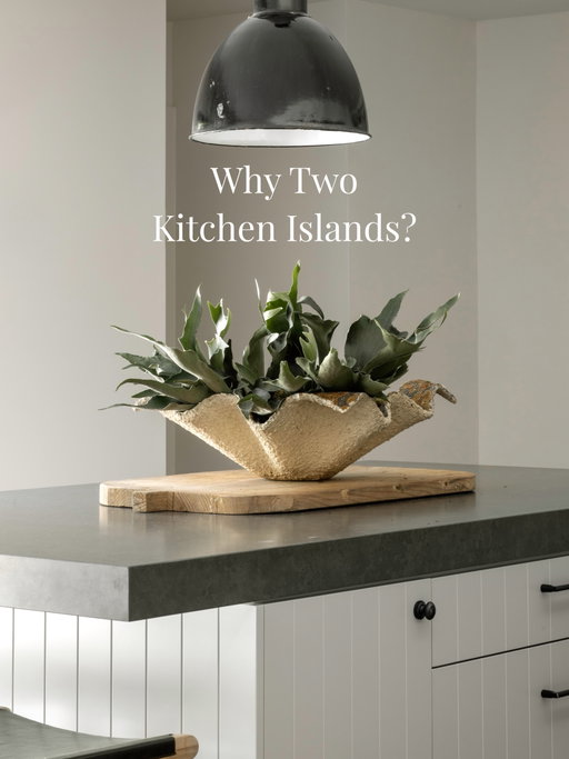 It was never about having more counter space at home. It was about giving each island a distinct purpose.

The larger island anchors the working kitchen - prep, cooking, cleanup, and the rhythm of everyday life. The second creates another place to gather, serve, sit, or spread out without interrupting what’s happening in the main kitchen.

Separating those functions allowed the room to feel open and connected while creating a much more natural flow.

Two islands, each doing its own job and a kitchen designed around how we actually live.