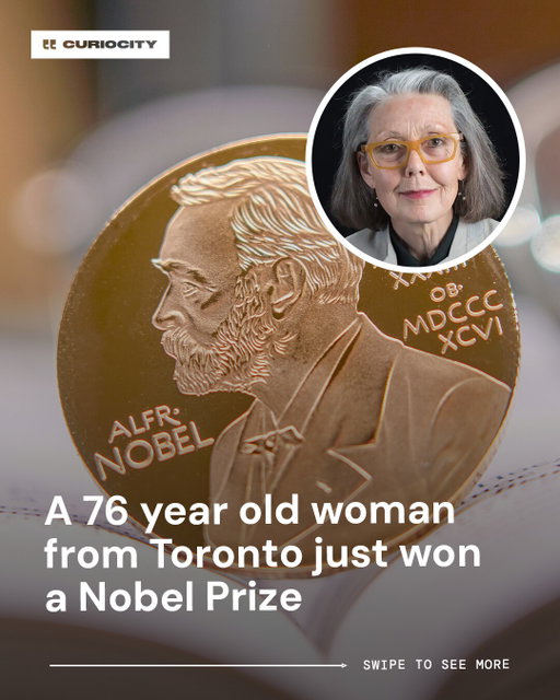 Toronto just made Nobel Prize history 🇨🇦🏆

Toronto-born poet, essayist, translator and professor Anne Carson has been awarded the 2026 Nobel Prize in Literature at age 76 🤯

Carson has written more than 20 books and translations and has racked up major honours throughout her career, including Guggenheim and MacArthur Fellowships, two Griffin Poetry Prizes, the T. S. Eliot Prize and the Governor General’s Award 🙌🏼

Along with the prestigious prize, Carson will receive 12 million Swedish kronor, which is about $1.71 million CAD. Her alma mater, the University of Toronto, is also celebrating the achievement, calling it a proud moment for the university and its global alumni community 🎉

Did you know Anne Carson was Toronto-born? 🤔