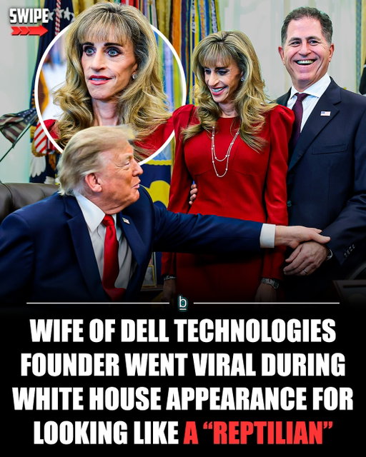 A woman who was standing behind President Trump in the Oval Office on Wednesday, October 7, went massively viral on social media for looking “reptilian.” 🦎

That woman is Susan Dell, the wife of Michael Dell, who is the billionaire founder and CEO of Dell Technologies.

The Dells were at the White House alongside President Trump to discuss the completion of automatic enrollment for Trump Accounts. The Dells’ foundation reportedly contributed a sizable donation of $6.25 billion to the initiative. 💰

None of that is what made headlines, however, as those were instead claimed by the striking appearance of Dell, who went viral on social media for looking like what conspiracy theorists call a “reptilian” — which are shape-shifting, blood-drinking humanoid reptiles from another star system that secretly control Earth by hiding in human form and running world governments. 😬

After her comments, President Trump asked Mr. Dell whether his wife was considering running for office and gave her his “complete and total endorsement.” 👍

Trump Accounts, created by the One Big Beautiful Bill Act, are IRA-style investment accounts for kids. About 70 million children under 18 now have one, per the White House, though parents must claim it first. 

Kids born from 2025 through 2028 get a $1,000 federal deposit, and families can add up to $5,000 a year, with no withdrawals allowed until the child turns 18. 💰

Earlier this week, a story about a UFO whistleblower claiming that United States troops battled “reptilian giants” made the rounds, with the source telling Joe Rogan that they survived the crash of a tic-tac-shaped craft before U.S. military soldiers shot and killed them because “they posed a threat.” 🛸

Additionally, David Grusch — a veteran of the National Geospatial-Intelligence Agency (NGA) and the National Reconnaissance Office (NRO) — claimed that U.S. servicemen were killed and injured during the conflict, while also adding that he was unsure of the precise number of casualties.

Follow 👉 @brobible for all things “dude” 😎 

#reptilian #ufo #aliens #guys #men