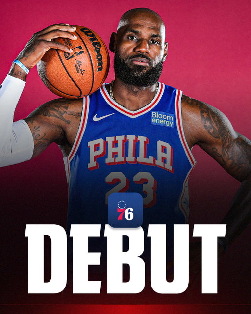 LeBron James will make his preseason debut for the 76ers against the Nets, per @davemcten. 

All five of the 76ers projected starters will also play.

(🎥 @sixers)