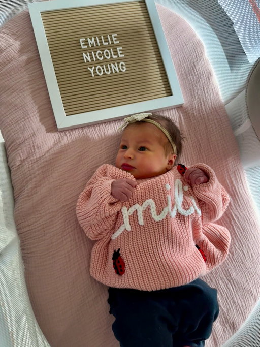 Welcome, Emilie 💗 we adore you. 

Our girl joined us October 6th at 8:18am at 7lbs 4oz and she definitely took her time, but it was well worth it 

(We’ve decided our daughter will not be becoming a public influencer at this time, but we needed to show her just this once cause she’s just too sweet)