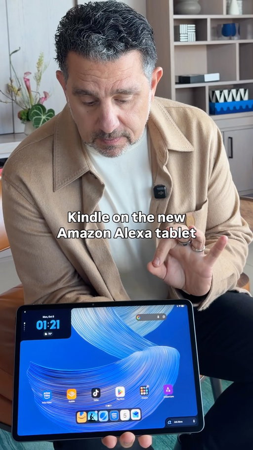 The Kindle experience on the new Amazon Alexa Tablets is rad. The 3:2 ratio is perfectly balanced to get more of the page on screen, and when you open a book, magic happens. 

The whole display changes. Notifications turn off automatically. Battery optimization kicks in for up to 20 hours of reading. And an adaptive display and the blue light filter activate. The device transforms into a distraction-free reading sanctuary.

This is the best reading experience we’ve ever invented for a tablet.