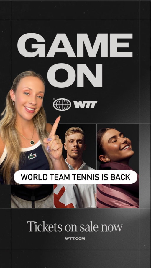 World Team Tennis is BACK this December! 🎾

Three reimagined teams, 15 headline players and six nights of professional tennis in New York, Toronto, and Miami.

With 8 of the biggest names in tennis competing in a fast-paced team format each night, this is one of the best valued tickets in tennis! 

🎟️ Tickets are on sale now at WTT.com. Use my code VIP08 for 10% off!

Ticketmaster: Enter the code under “Unlock Offers” before checkout.
SeatGeek: Enter the code in the promo code field at checkout.

See you there! 

@worldteamtennis