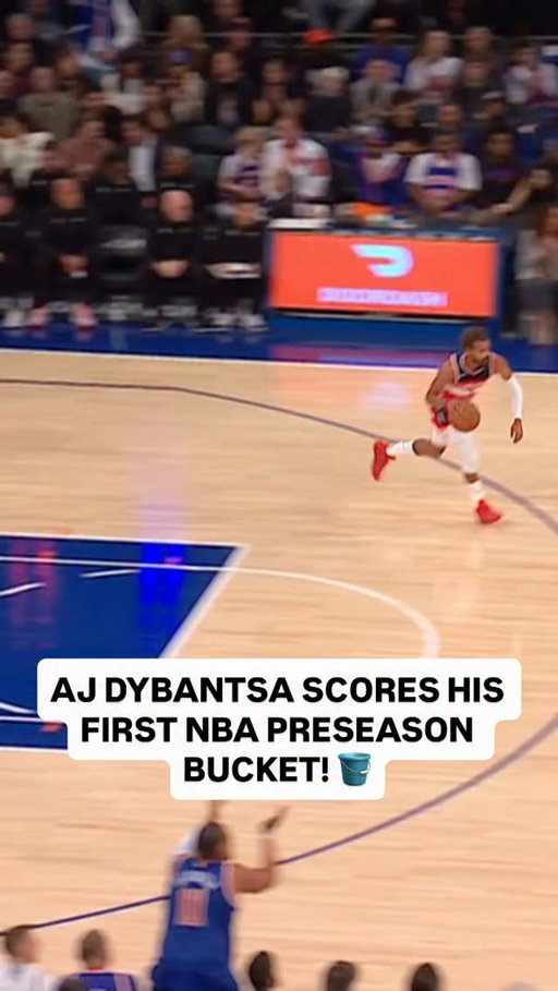 @traeyoung dishes it to No.1 overall pick @aj.dybantsa for his first NBA Preseason points! 👏