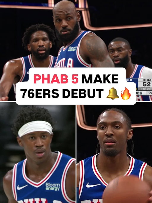 76ers’ Phab 5 made their preseason debut 💯

⭐ LBJ: 10 PTS, 4 REB, 5 AST
⭐ Embiid: 6 PTS, 3 REB, 3 AST, 1 BLK
⭐ Jaylen Brown: 18 PTS
⭐ Maxey: 14 PTS, 2 3PT
⭐ VJ: 11 PTS, 5 REB