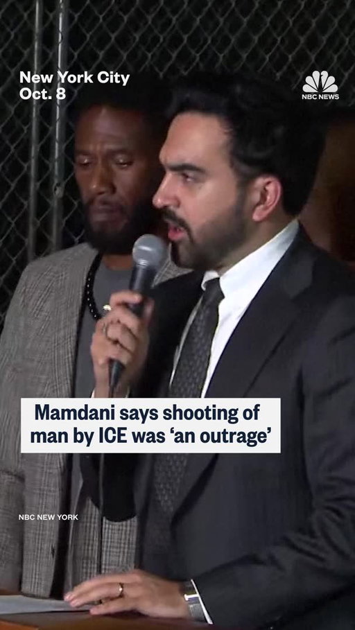 An ICE officer shot a man in the neck in New York City as the man’s 5-year-old son was in the car, officials say, prompting anger from protesters and Mayor Zohran Mamdani who calls it “an outrage.”

DHS says that the shooting happened during a “targeted enforcement operation” as federal officers were seeking a “criminal illegal alien from the Dominican Republic” who had a prior conviction for grand larceny.

The injured man was taken by the NYPD to a hospital in stable condition after the shooting, Police Commissioner Jessica Tisch says.