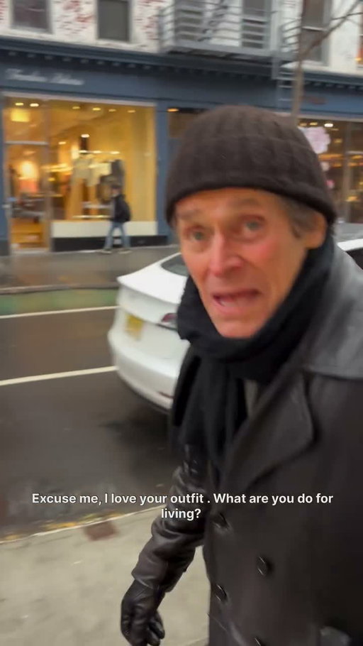 The Green Goblin just told me his real job… 😳 #streetinterview #nyc #willemdafoe #whatdoyoudo