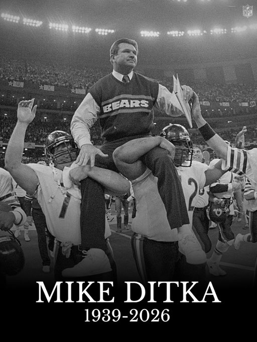 The NFL is deeply saddened by the passing of Hall of Fame coach and tight end, Mike Ditka. 

Our thoughts are with his family and loved ones. ❤️