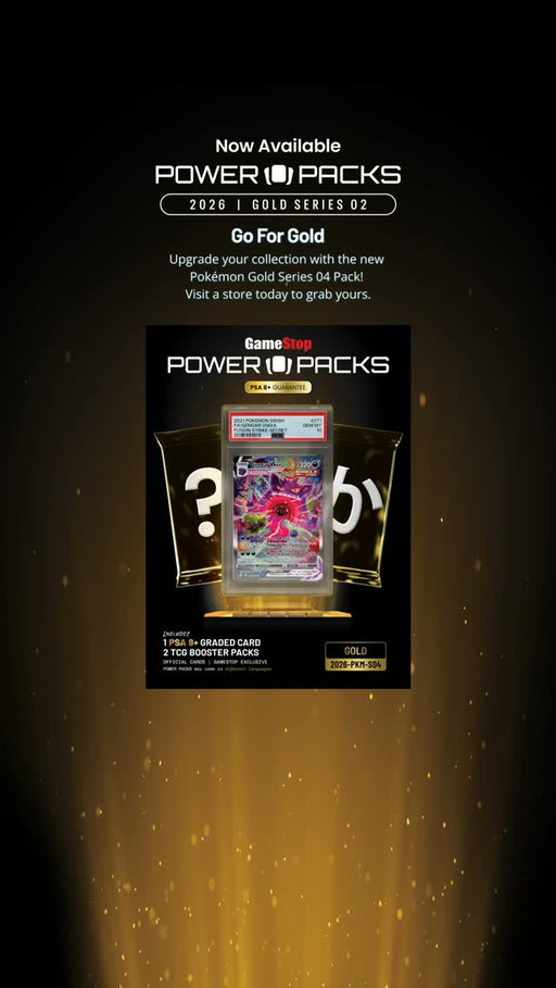 Go for gold. ✨
 
The 2026 Pokémon Gold Series 4 Power Pack is now available at select GameStop stores nationwide.