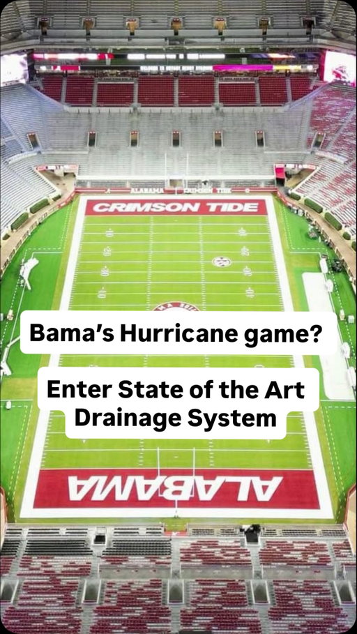 Alabama’s new “SubAir Sport System” Drainage will be on full display against Georgia Saturday as Hurricane isaias passes through Tuscaloosa #alabamafootball #georgiafootball #collegefootball #hurricaneisaias #sportsbusiness