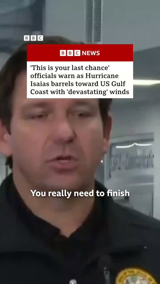 Hurricane Isaias is likely to bring a “life-threatening surge” to the US Gulf Coast when it makes landfall, the National Hurricane Center has warned. 
 
Florida is already feeling the initial impacts emergency management officials say, with Alabama, Georgia and Mississippi also bracing for heavy rains and flooding.
 
Tap the link in @BBCNews’s bio to follow live.
 
#BBCNews