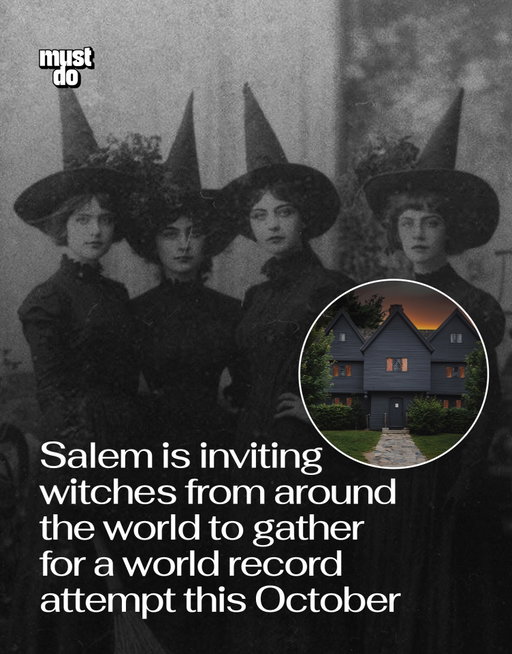 The coven is calling 🧹

Salem, Massachusetts, is attempting to make Halloween history by gathering hundreds, or potentially thousands, of people wearing witch hats for a massive group photo and world record attempt.

A fitting celebration for the home of the infamous witch trials. 

The event, called Witch Hats on the Wharf, takes place on Saturday, October 17, at Salem Maritime National Historical Park as part of the city’s 400th anniversary celebrations.

If you’re in the Boston area, this is your chance to be part of Halloween history. Everyone is welcome to participate for free, with attendees encouraged to wear a witch hat of any size, style or colour and arrive at 160 Derby Street before 11 a.m.

Overhead photos of the crowd will be taken at approximately 11 a.m., with the city hoping to capture a record-breaking Halloween moment.

Media via Shutterstock

#mustdoboston #salem #witches