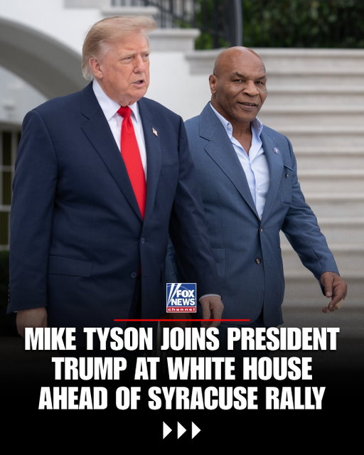 An unexpected face joins President Trump outside the White House: boxing legend Mike Tyson.

The former heavyweight champion stands alongside the president as Trump speaks with reporters on the South Lawn before departing for Syracuse, New York.

Trump is heading to the city for a midterm campaign rally supporting Republican gubernatorial candidate Bruce Blakeman, who is challenging Democratic Gov. Kathy Hochul in November.