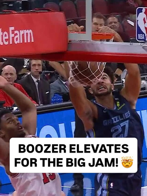 No. 3 pick @cameronboozer ROCKS THE RIM in Chicago! He scored 10 PTS in 12 MIN in the first half! 💪 MEM-CHI | LIVE NOW on NBA TV