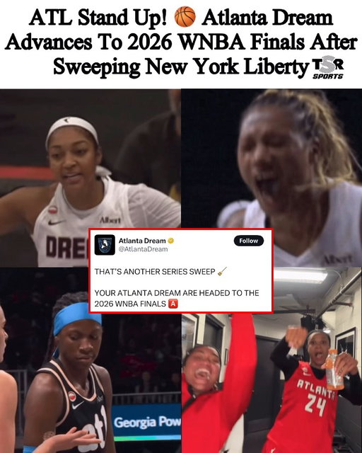 #TSRSports: Ayeeee! 🏀🔥 The Atlanta Dream is headed to the 2026 WNBA Finals after sweeping the New York Liberty! 👏🏾 The championship series is set to tip off on Saturday, October 17, where the Dream will face either the Las Vegas Aces or Golden State Valkyries. 👀🏆 (✍🏾: #TSRStaffLG)