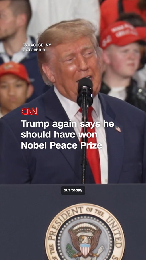 President Donald Trump said the Nobel Peace Prize is "forever discredited" after the 2026 honor was awarded to human rights pioneer Navi Pillay, speaking to supporters at a rally in Syracuse, New York.