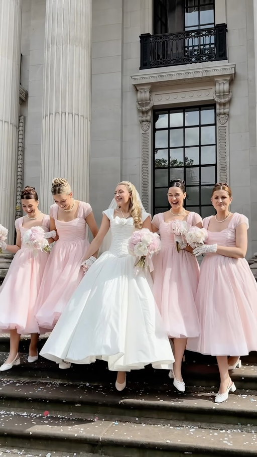 True story- I was jealous of my bridesmaid’s outfits on my wedding day! 🎀 

Dresses @flossybyfreddy 
Wedding dress @josephinescottlondon 
Hair @gabygoldringhairstylist 
Makeup @sophiemabelmakeup 
Content @thelondonvow 

#bridesmaids #bridesmaiddresses #pinkwedding #weddinginspo #vintagewedding