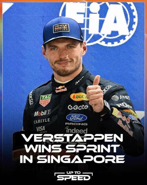 Max Verstappen WINS the Singapore Sprint! 🏅

After an eventful race which resulted in the most DNFs EVER in a sprint, Lewis Hamilton finishes in 2nd🥈and his Ferrari teammate Charles Leclerc finishes 3rd🥉 

#uptospeed #f1 #formula1 #singaporegp singaporegrandprix